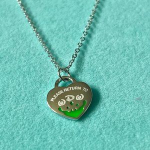 Inspired theme park villain collection lime enamel sterling necklace